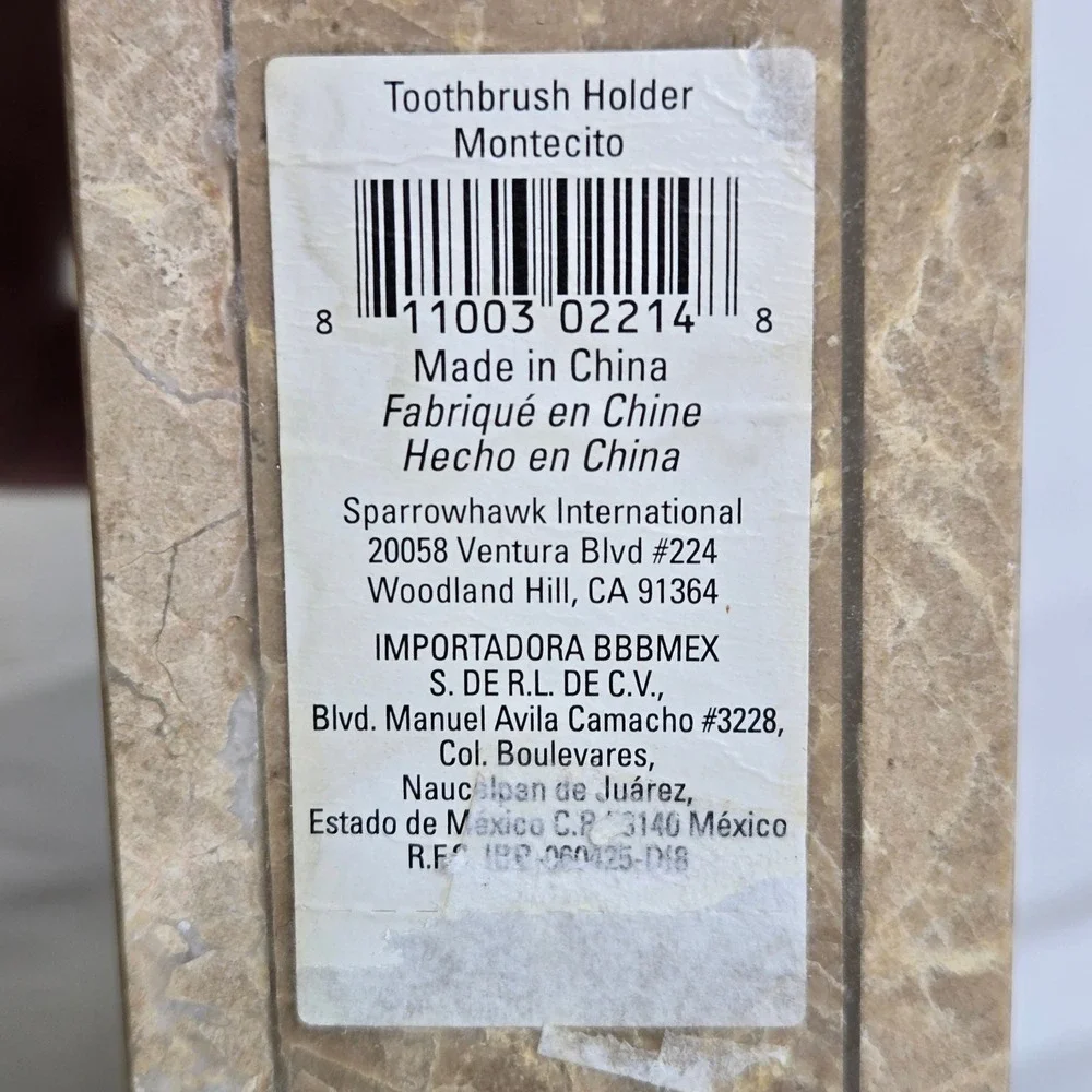 Montecito Marble Toothbrush Holder 4.75